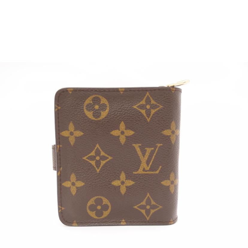 ＬＯＵＩＳ　ＶＵＩＴＴＯＮ ルイ・ヴィトン　二つ折り　財布　茶　レディース　メンズ/コンパクトジップ／モノグラム/M61667//SO0012/Aランク/69
