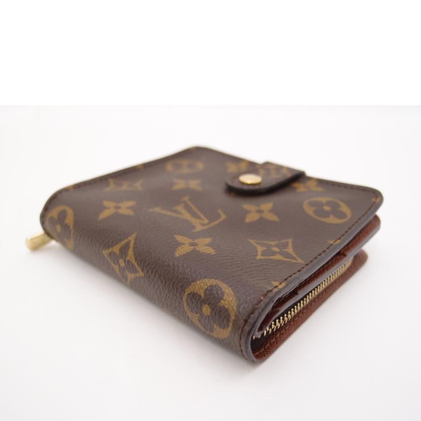 ＬＯＵＩＳ　ＶＵＩＴＴＯＮ ルイ・ヴィトン　二つ折り　財布　茶　レディース　メンズ/コンパクトジップ／モノグラム/M61667//SO0012/Aランク/69
