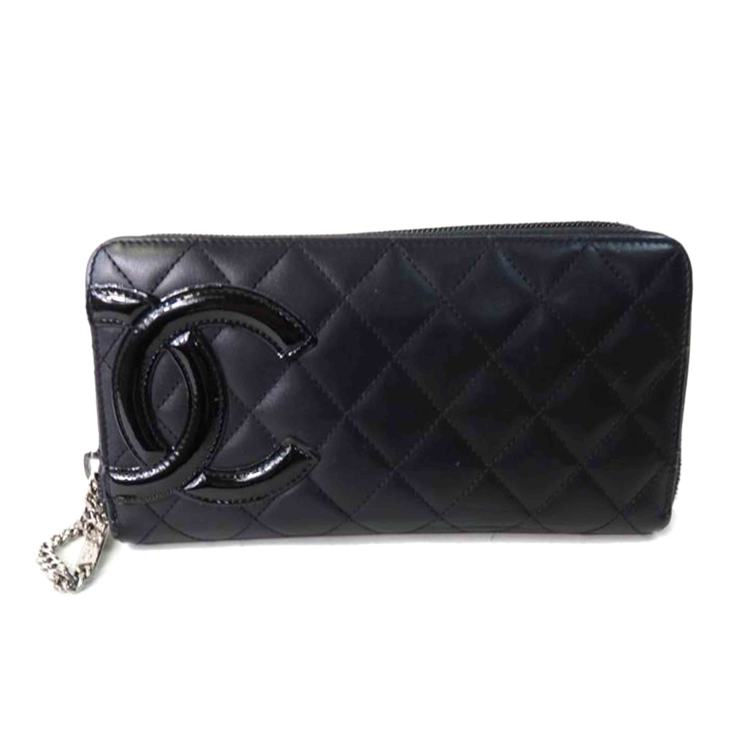 ＣＨＡＮＥＬ シャネル/ココマーク／カンボンライン／ラウンドファスナー長財布／黒×ピンク/A50078//194*****/Bランク/84