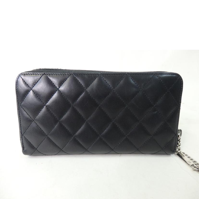 ＣＨＡＮＥＬ シャネル/ココマーク／カンボンライン／ラウンドファスナー長財布／黒×ピンク/A50078//194*****/Bランク/84