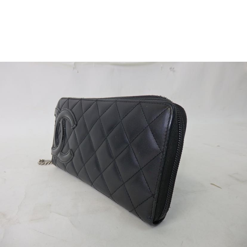 ＣＨＡＮＥＬ シャネル/ココマーク／カンボンライン／ラウンドファスナー長財布／黒×ピンク/A50078//194*****/Bランク/84
