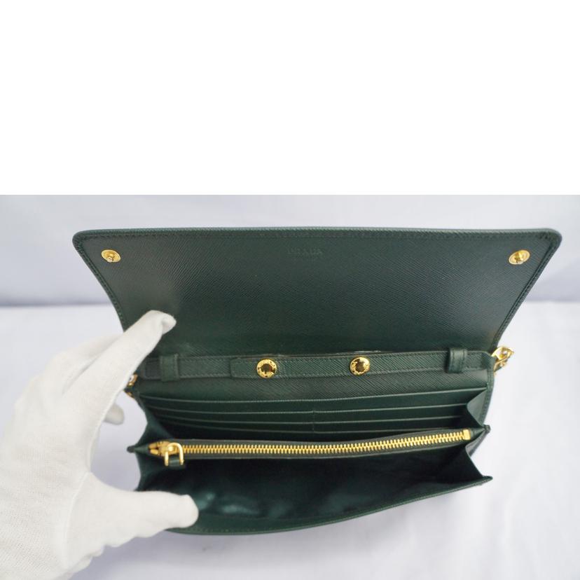 ＰＲＡＤＡ プラダ/サフィアーノメタルチェーンウォレット　　ＧＲＮ/1M1290//ABランク/07