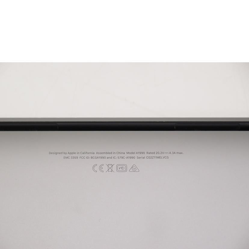 Ａｐｐｌｅ アップル/ＭａｃＢｏｏｋ　Ｐｒｏ　（１５－ｉｎｃｈ，　２０１９）/A1990//C02Z11MELVCG/ABランク/69