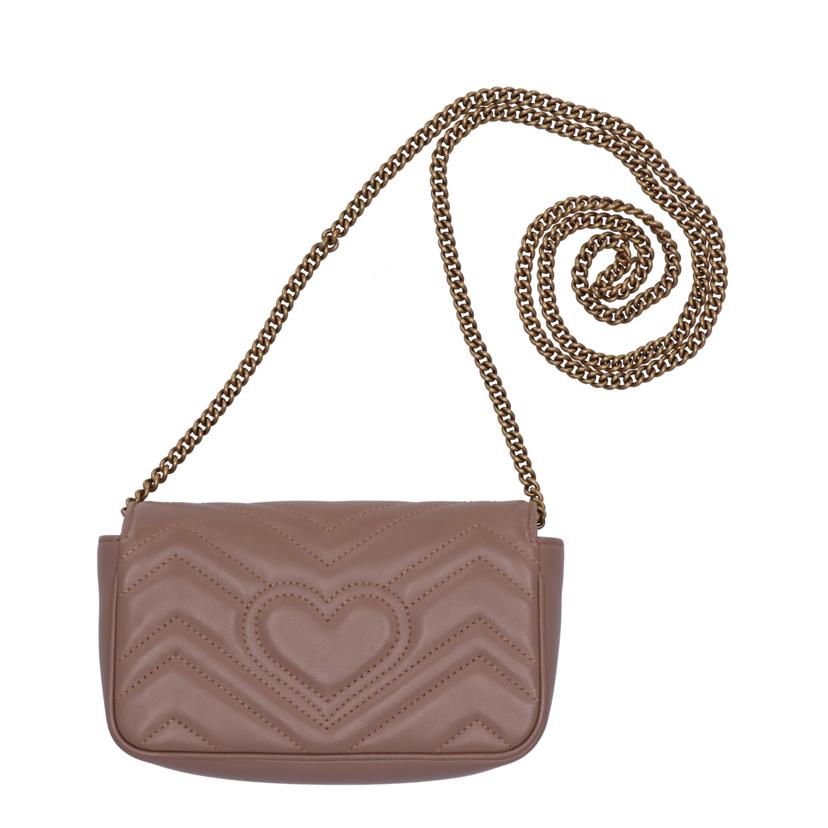 ＧＵＣＣＩ グッチ/ＧＧマーモントチェーンミニショルダー／ピンクベージュ/476433//562600/ABランク/75