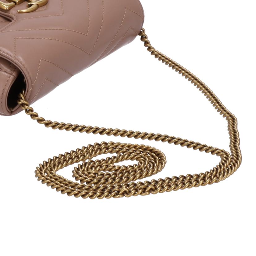 ＧＵＣＣＩ グッチ/ＧＧマーモントチェーンミニショルダー／ピンクベージュ/476433//562600/ABランク/75