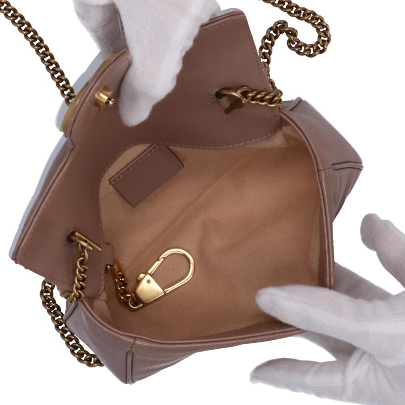 ＧＵＣＣＩ グッチ/ＧＧマーモントチェーンミニショルダー／ピンクベージュ/476433//562600/ABランク/75