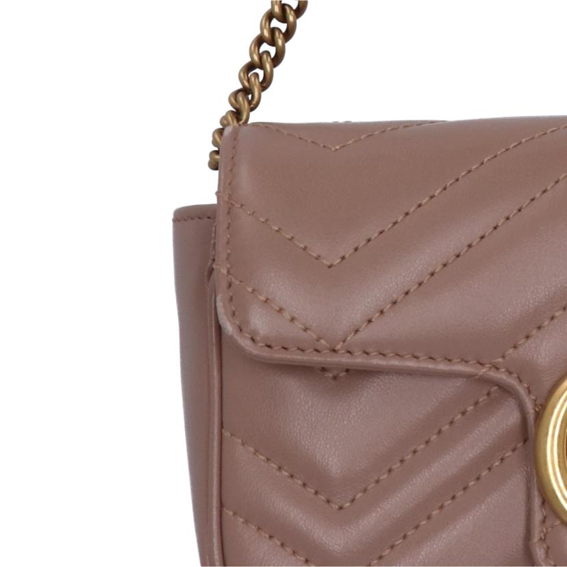 ＧＵＣＣＩ グッチ/ＧＧマーモントチェーンミニショルダー／ピンクベージュ/476433//562600/ABランク/75