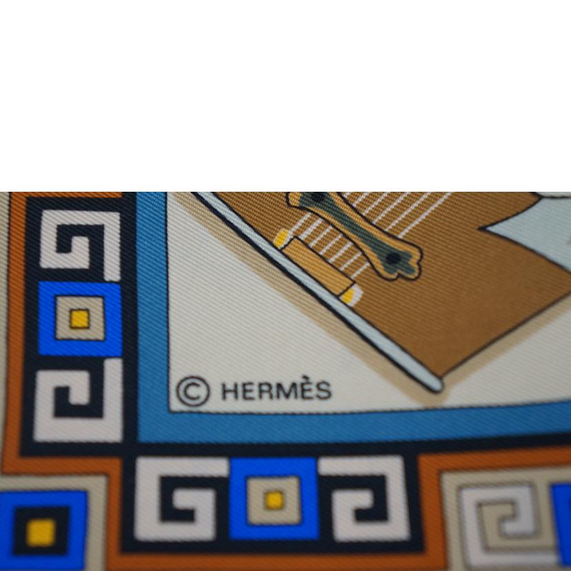 ＨＥＲＭＥＳ エルメス/カレ９０神々の音楽　シルクスカーフ　　ＢＥＧ／ＯＲＧ//Aランク/07