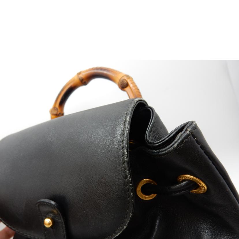 ＧＵＣＣＩ ｸﾞｯﾁ/バンブー／レザーリュック／ブラック/003 2034 0030//Bランク/02