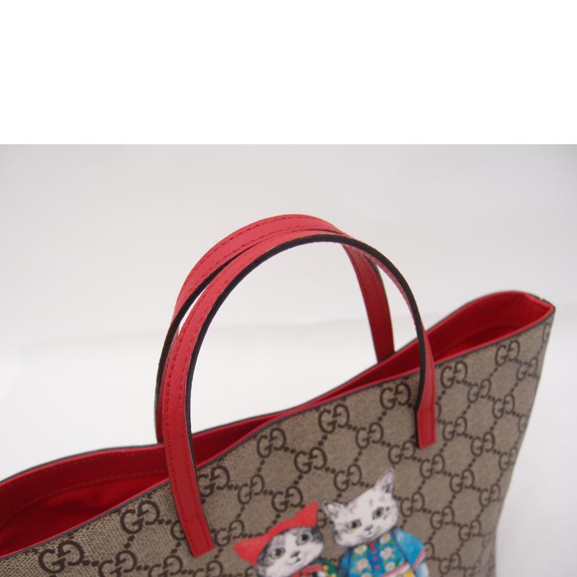 ＧＵＣＣＩ グッチ　ミニトートバッグ　ハンドバッグ　赤　猫　レディース/チルドレンズ　ヒグチユウコＧＧスプリームトート／レッド/410812//204***/Aランク/69