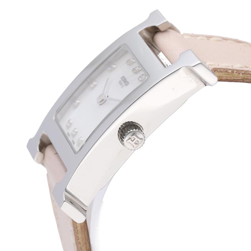 ＨＥＲＭＥＳ エルメス/Ｈウォッチ・ホワイトシェル／１２Ｐダイヤ／クオーツ/HH1.210//2195479/Bランク/75