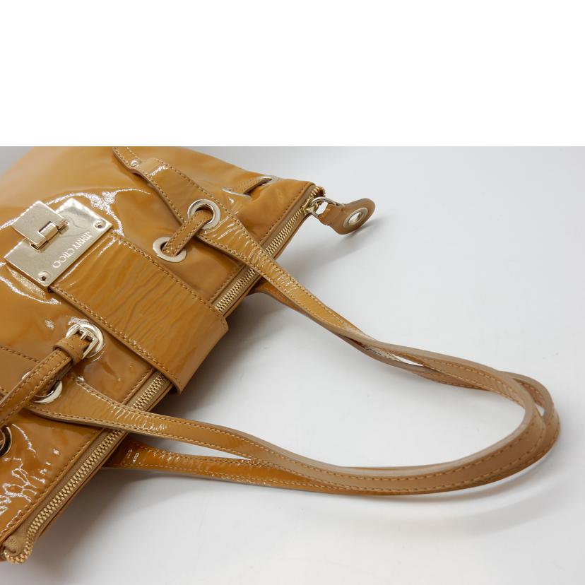 JIMMY CHOO ジミーチュウ/ショルダーバッグ/エナメル/キャメル//Bランク/02