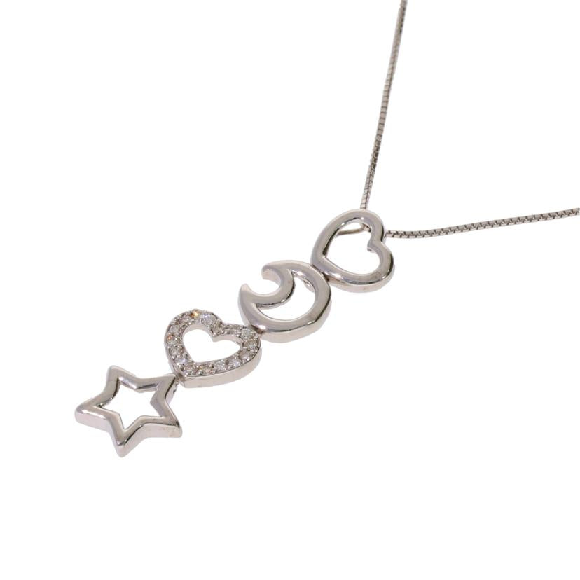 /　Ｋ１８ＷＧダイヤネックレス０．１３ｃｔ//Aランク/75
