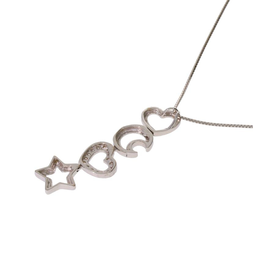 /　Ｋ１８ＷＧダイヤネックレス０．１３ｃｔ//Aランク/75