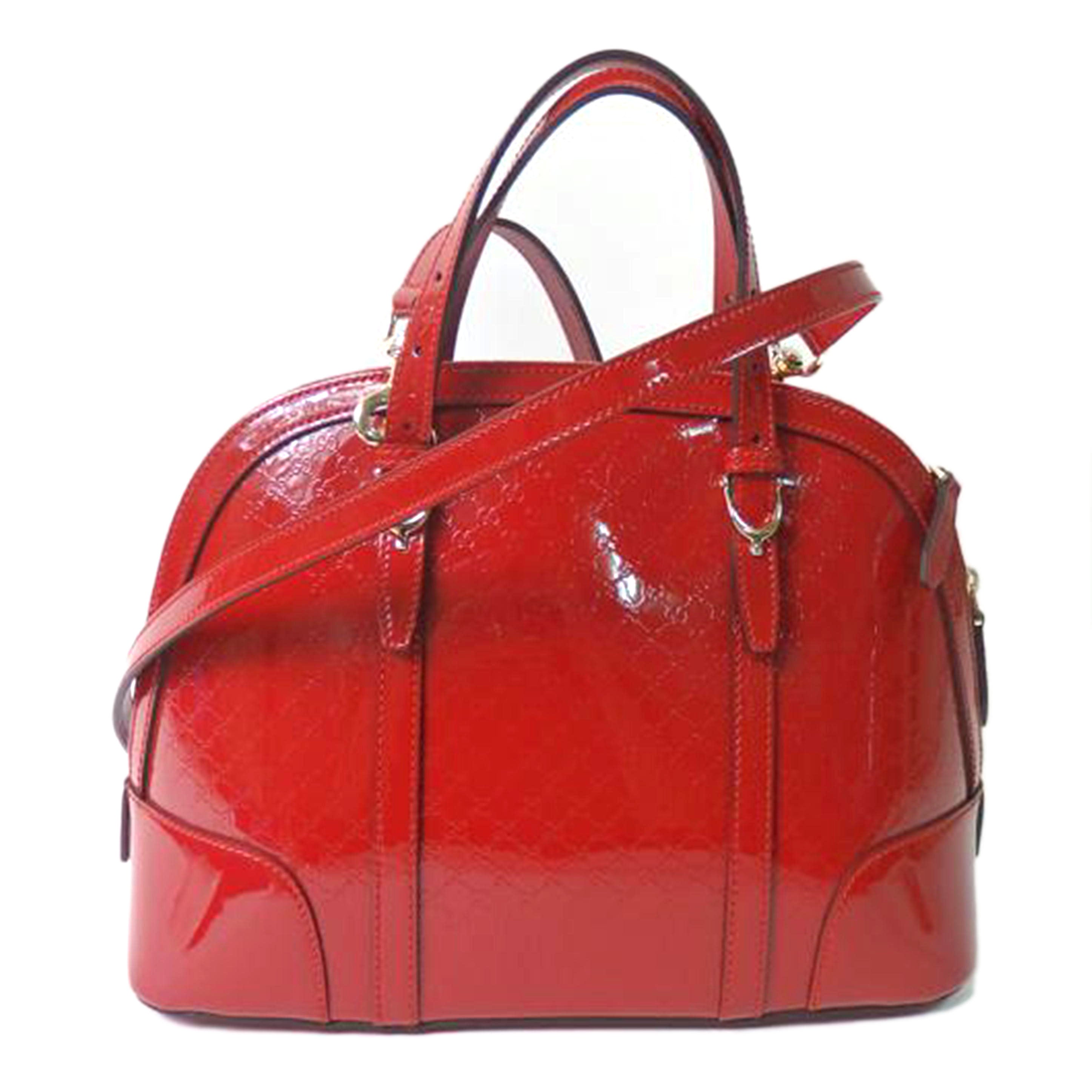 ＧＵＣＣＩ グッチ/マイクログッチシマパテント２ｗａｙバッグ／赤/309617//502752/ABランク/84