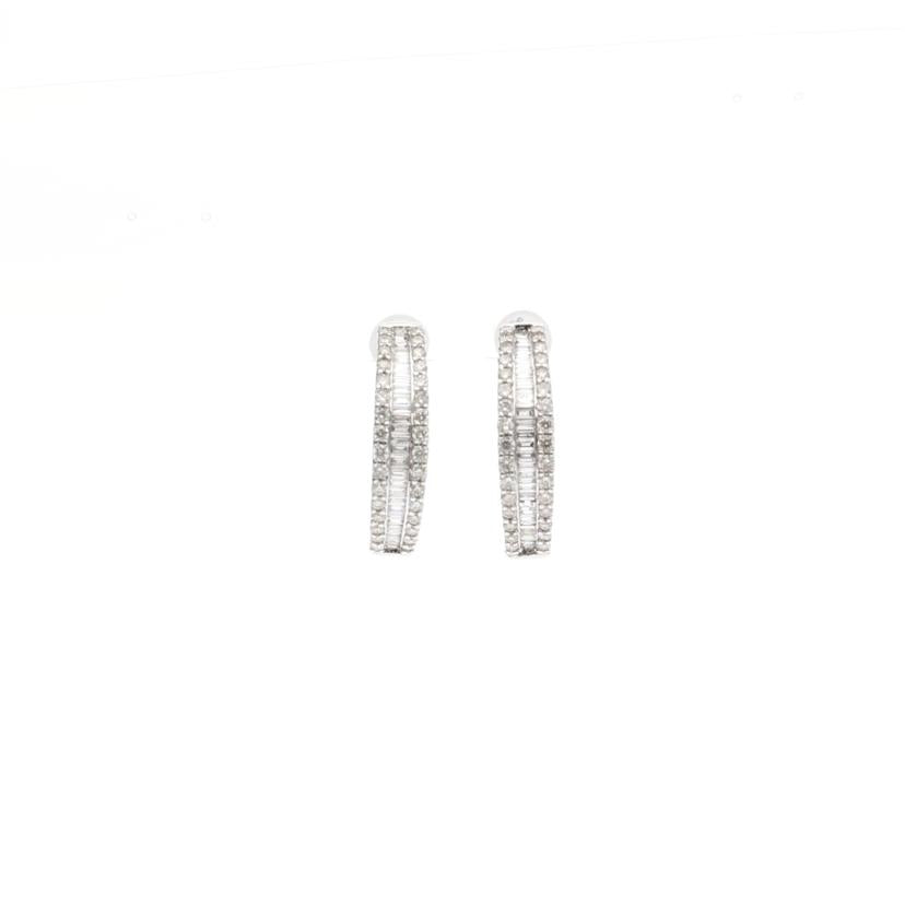 /◎　Ｋ１８ＷＧダイヤピアス１．００ｃｔ//Aランク/75