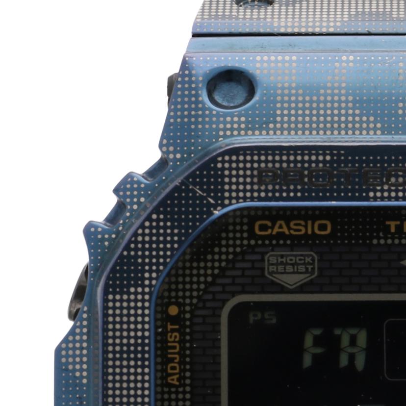 ＣＡＳＩＯ カシオ　Bluetooth　迷彩柄　ブルー　チタンベルト/Ｇ－ＳＨＯＣＫ／フルメタル・カモフラ／電波ソーラー/GMW-B5000TCF-2JR//201E190J/Aランク/75