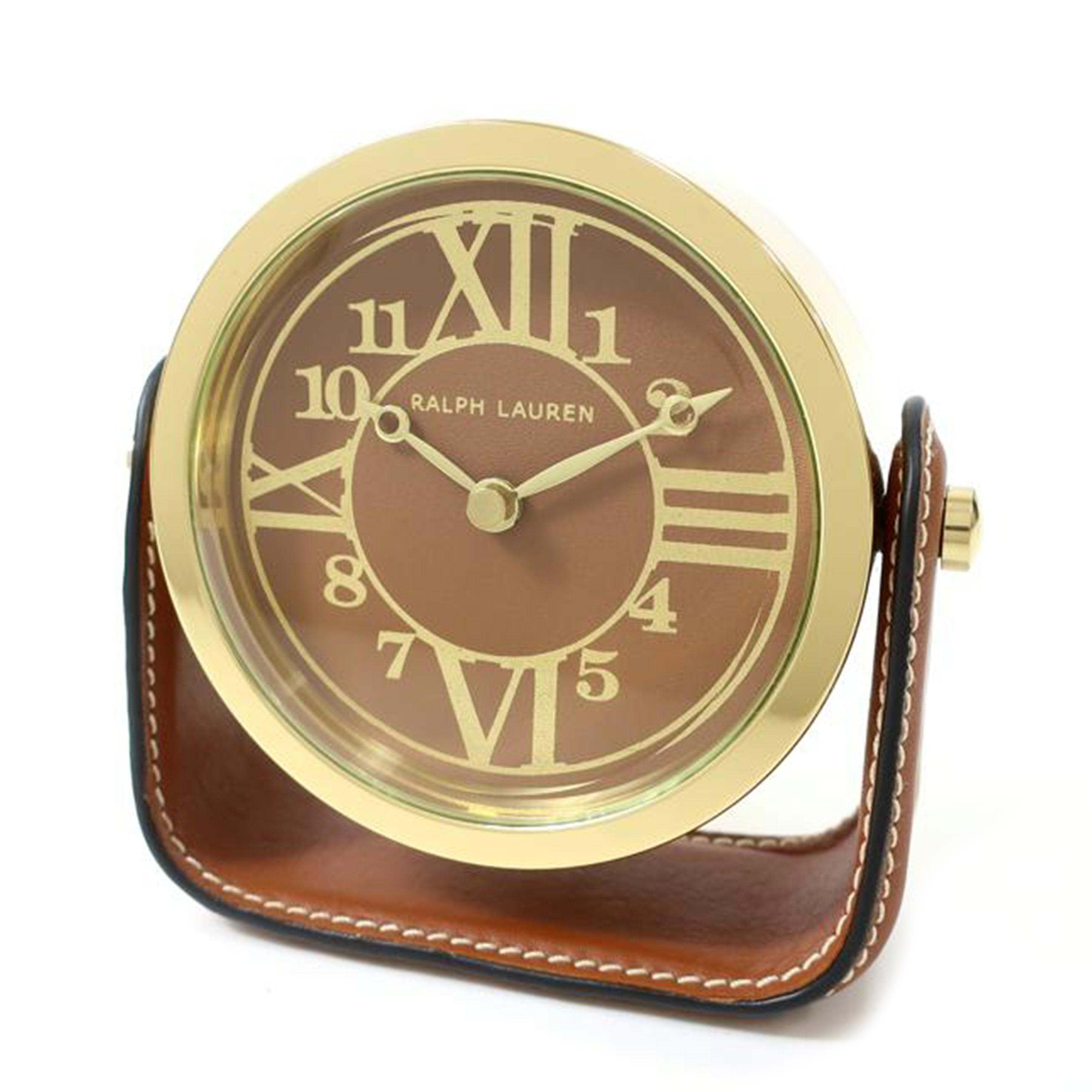 ＲＡＬＰＨ　ＬＡＵＲＥＮ ラルフローレン/ＢＲＥＮＮＡＮ　ＣＬＯＣＫ／ＣＨＥＬＳＥＡ　ＣＬＯＣＫ社製　置き時計　ブラウン系/682707606001//Aランク/65