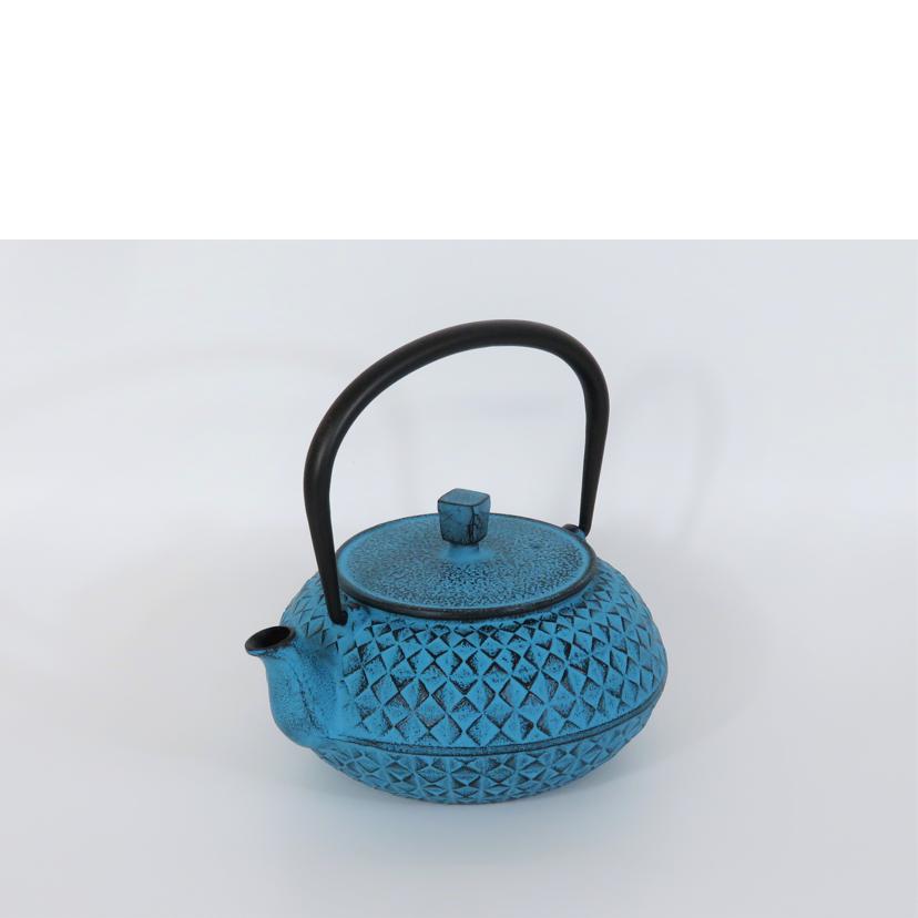 Ｒｏｊｉ ロジ/南部鉄器　カラーポット　斜め格子　／　ターコイズブルー/99-20TU//SAランク/81