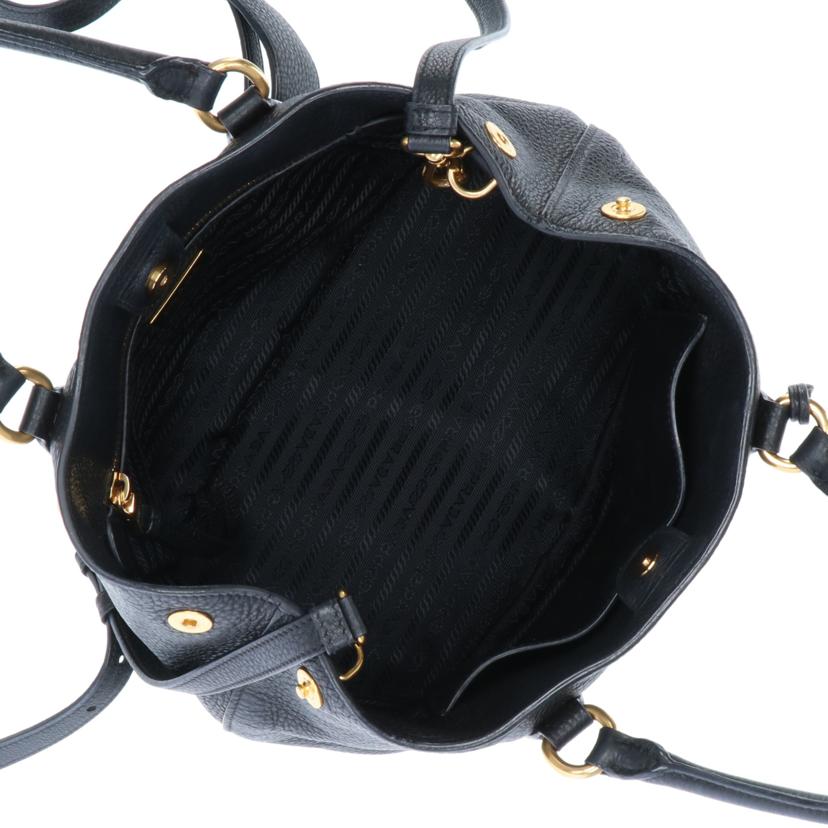 ＰＲＡＤＡ プラダ/ＶＩＴＥＬＬＯＰＨＥＮＩＸ　２ＷＡＹレザーバック　　ＢＬＫ／ＧＬＤ/1BA172//ABランク/75