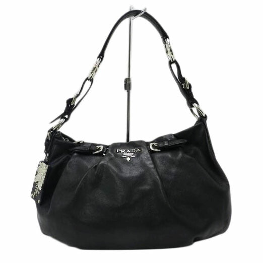 ＰＲＡＤＡ　 プラダ　肩掛け　シルバー金具　レディース/ソフトカーフワンショルダー／ブラック/BR3795//25/ABランク/69