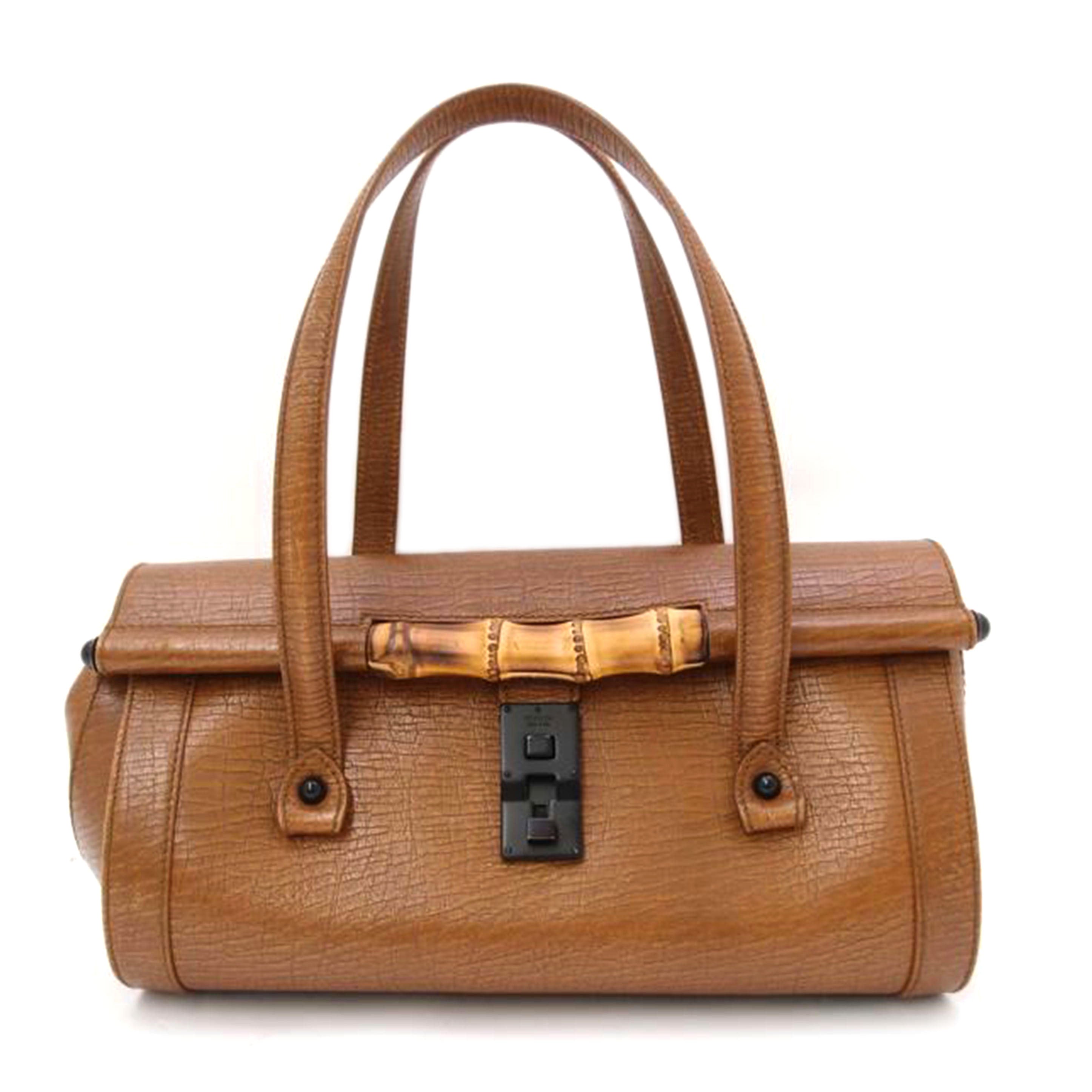 ＧＵＣＣＩ グッチ　肩掛け　茶　レディース/バンブーレザーハンド／ブラウン/111718//3444/ABランク/69