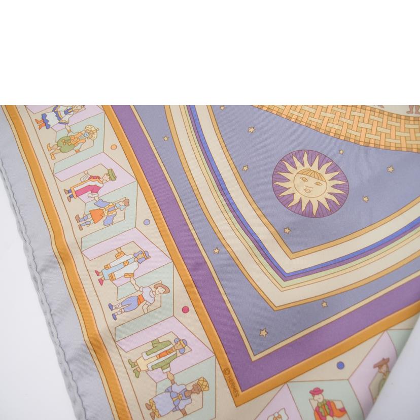 ＨＥＲＭＥＳ　 エルメス　スカーフ　薄紫　”手を差しのべる"　レディース/カレ９０／ＤＯＮＮＥＲ　ＬＡ　ＭＡＩＮ／パープル//ABランク/69