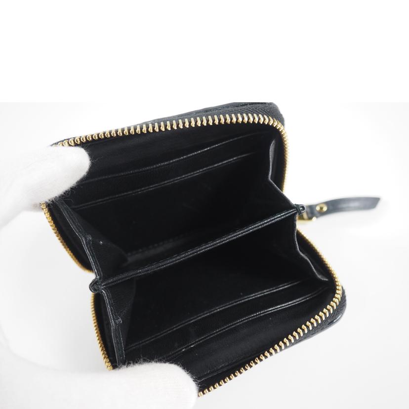 ｍｉｕｍｉｕ ミュウミュウ/ラウンドＺＩＰコインケース／マテラッセ　ゴートスキン／黒//Bランク/79