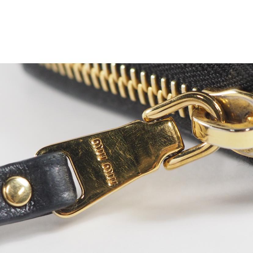 ｍｉｕｍｉｕ ミュウミュウ/ラウンドＺＩＰコインケース／マテラッセ　ゴートスキン／黒//Bランク/79