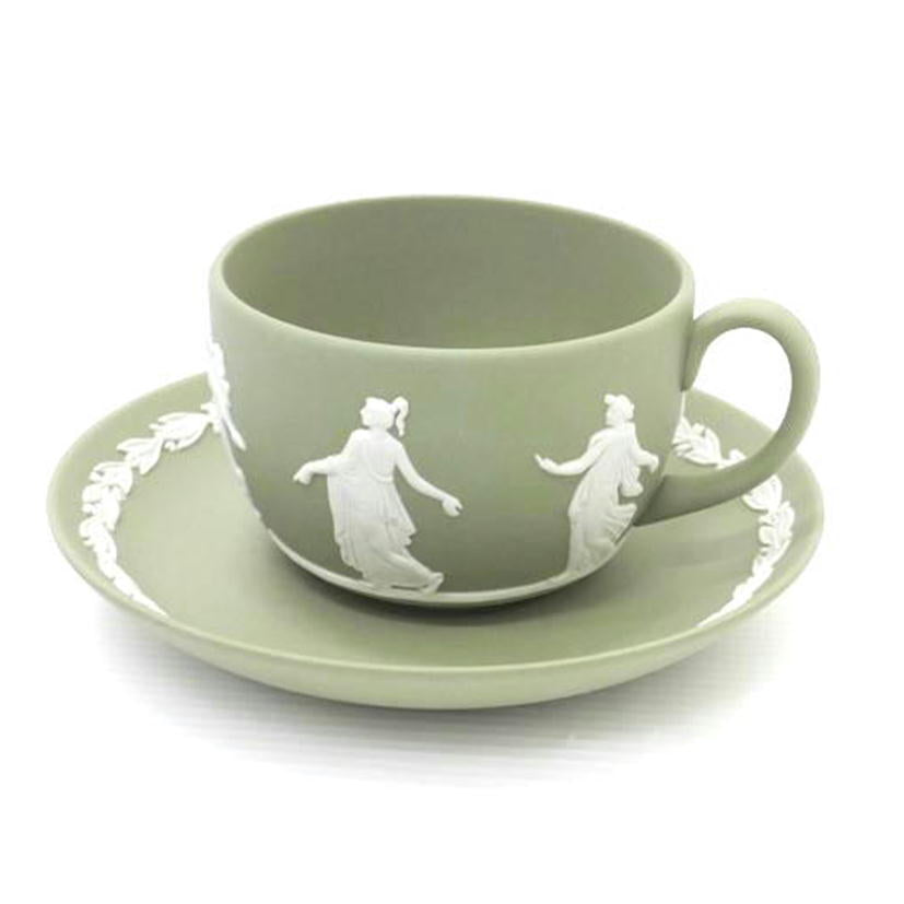 ＷＥＤＧＷＯＯＤ/　ティーカップ＆ソーサー／セージグリーン/ｼﾞｬｽﾊﾟｰ//Bランク/88