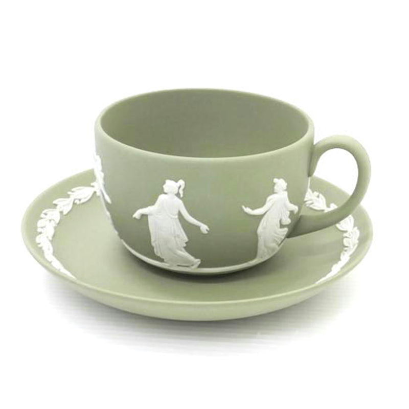 ＷＥＤＧＷＯＯＤ/　ティーカップ＆ソーサー／セージグリーン/ｼﾞｬｽﾊﾟｰ//Bランク/88