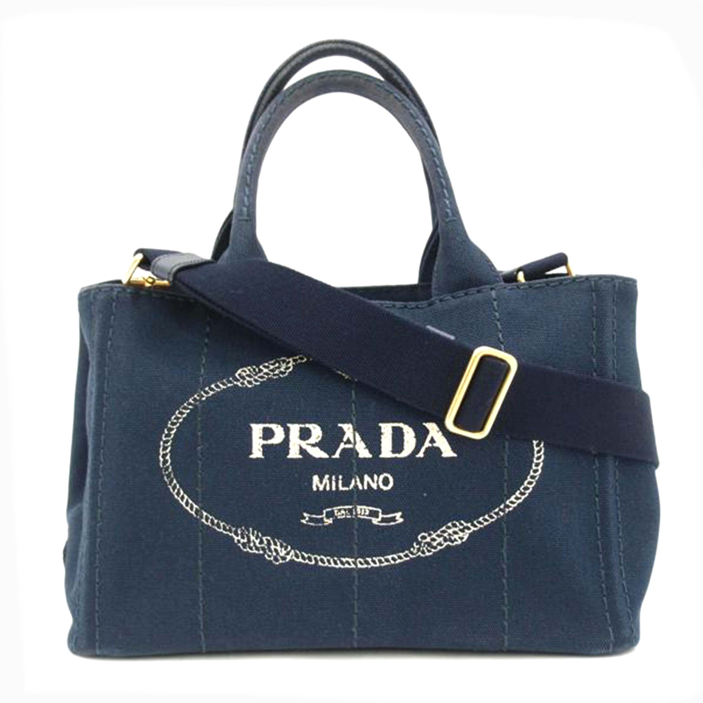 ＰＲＡＤＡ プラダ　キャンバス　斜め掛け　紺　レディース/カナパミニ２ｗａｙトート／ネイビー/1BG439//204/ABランク/69