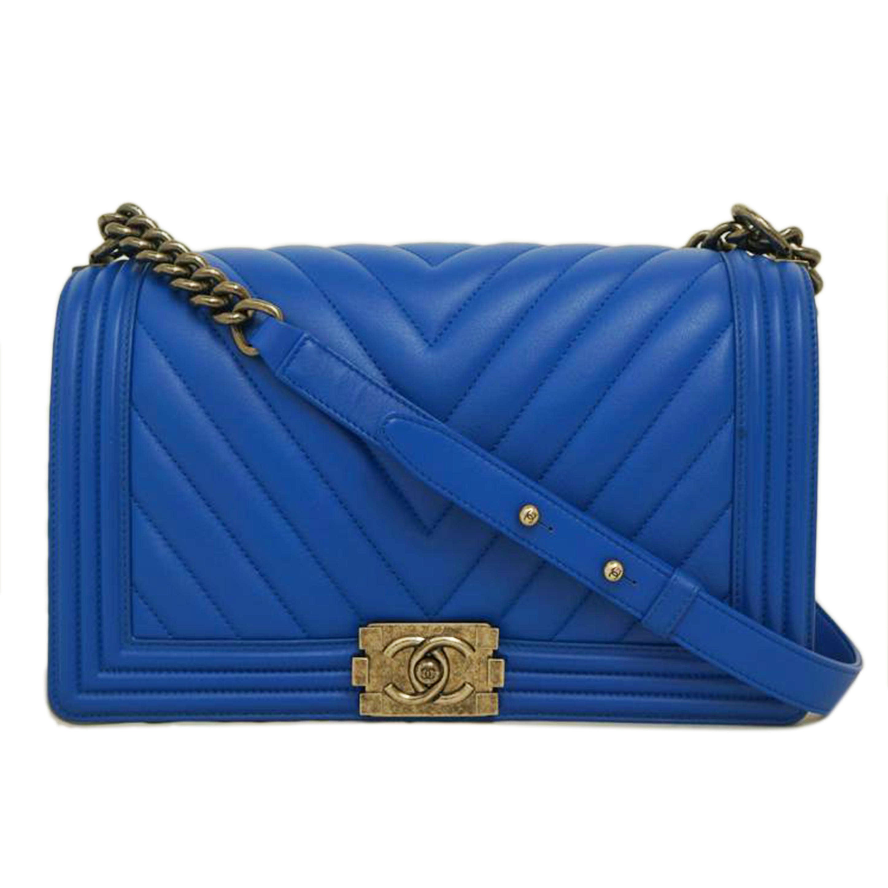 ＣＨＡＮＥＬ シャネル/ボーイシャネルラージ／Ｖステッチ／ブルー//22346532/Aランク/09