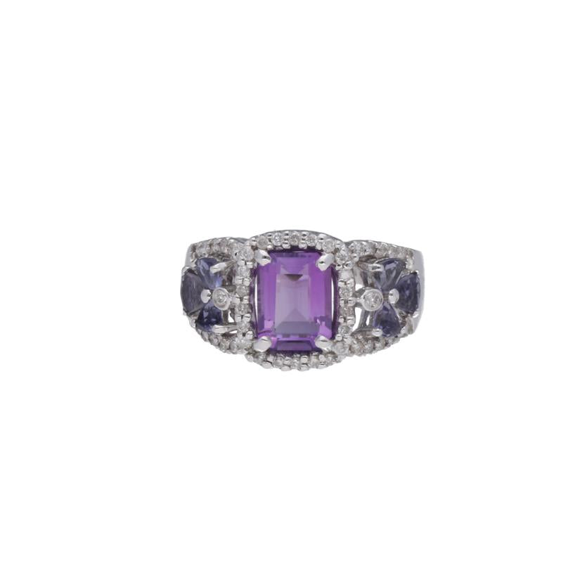 /　◎　Ｋ１８ＷＧアメジストダイヤリング　１．８７／Ｄ０．２３ｃｔ//Aランク/75