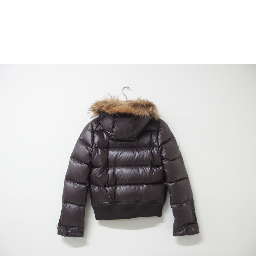 ＢＵＲＢＥＲＲＹ　Ｂ／Ｌ/ＢＵＲＢＥＲＲＹ　Ｂ／Ｌ　ノバチェック　ショートダウンジャケット　　ラクーンファー・エンブレム　付き　　ブラウン　　サイズ３８/FCF16-630-56//ABランク/83