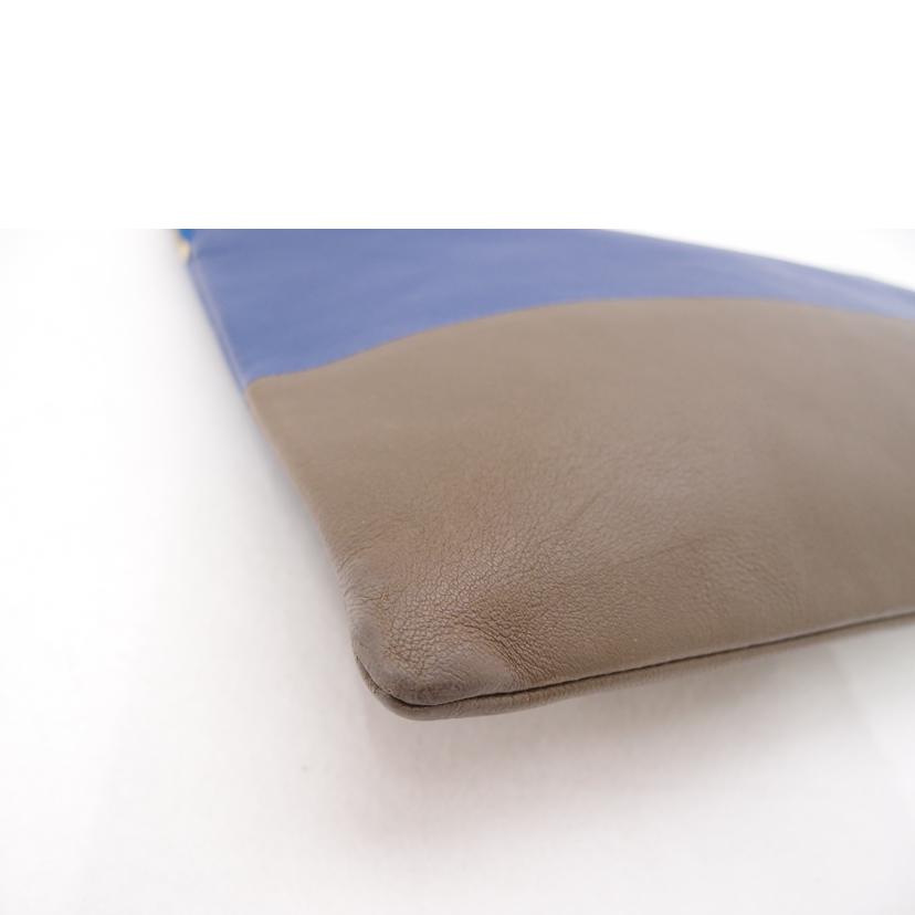 ＣＥＬＩＮＥ　 セリーヌ　セカンドバック　クラッチバック　青　ブラウン　メンズ　レディース/バイカラーレザークラッチ／ブルー//ABランク/69