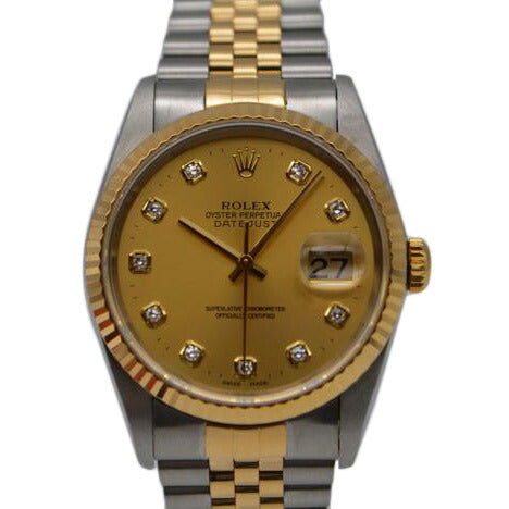 ＲＯＬＥＸ ロレックス　腕時計　1997年頃製造　オーバーホール済　新品仕上済　コンビ　メンズ/デイトジャスト１０Ｐ旧ダイヤ／シャンパンゴールド/16233G//U56************/Aランク/89