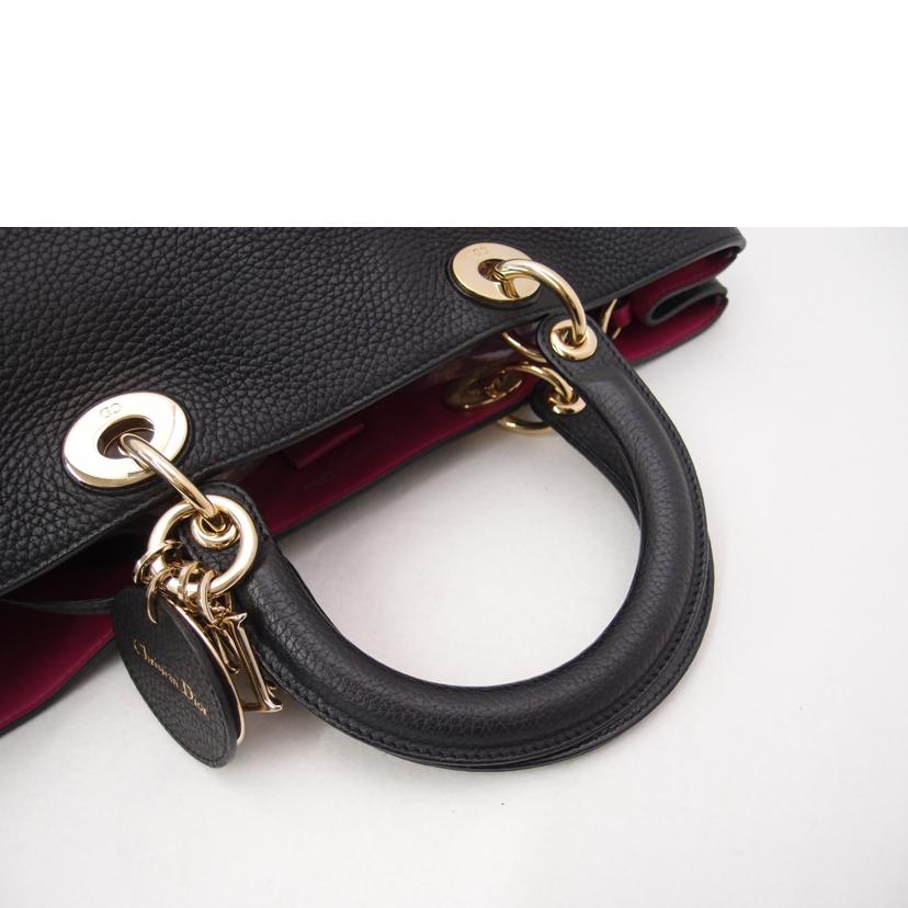 ＣｈｒｉｓｔｉａｎＤｉｏｒ クリスチャンディオール　レザー　トートバック　ハンドバック　黒　レディース/ディオリッシモ／ブラック//09-******/Aランク/69