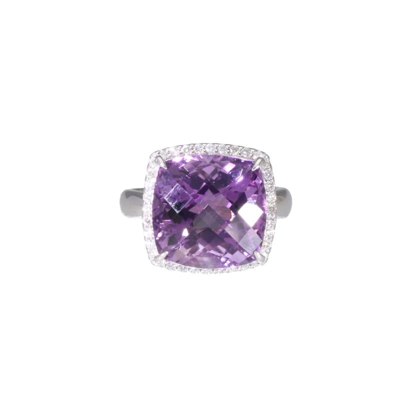 /　Ｋ１８ＷＧ　アメジストダイヤリング１１．４６／Ｄ０．２６ｃｔ//Aランク/75