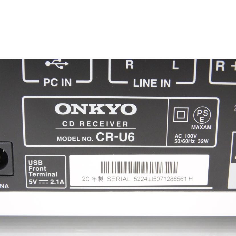 ＯＮＫＹＯ オンキョー/ＣＤレシーバーコンポ／ＣＲ－Ｕ６/CR-U6//5224JJ5071288561H/ABランク/88