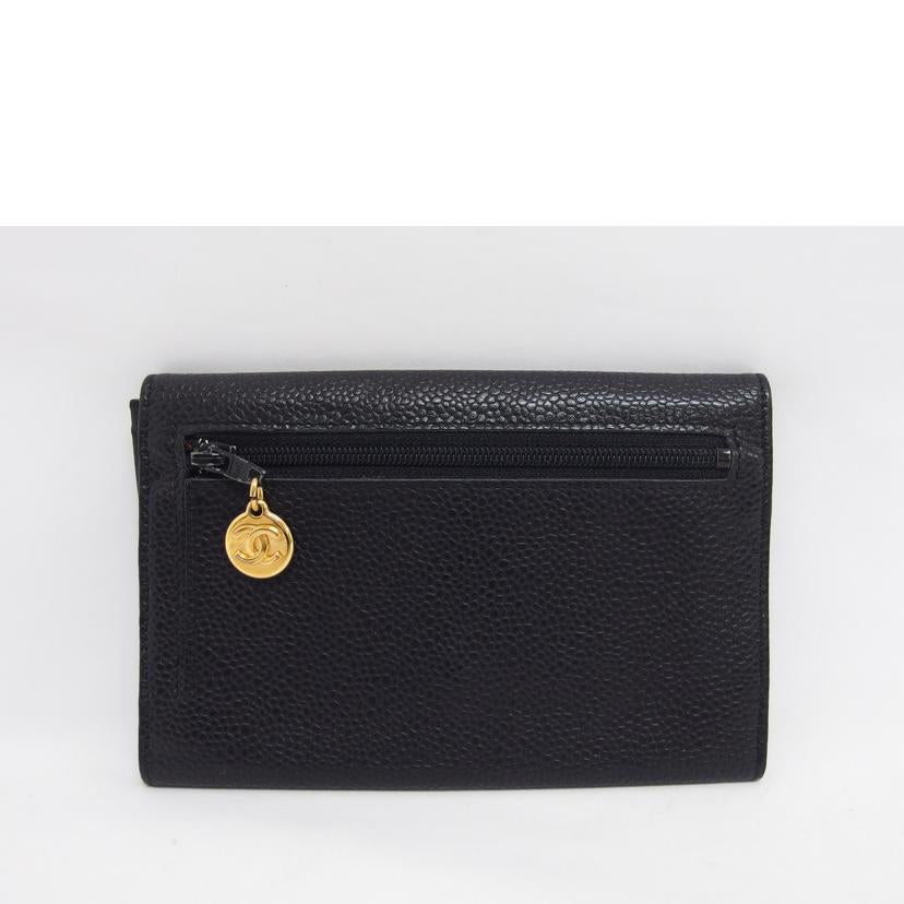 ＣＨＡＮＥＬ　 シャネル/ココマークキャビアスキン／二つ折り財布／ブラック//421****/ABランク/04