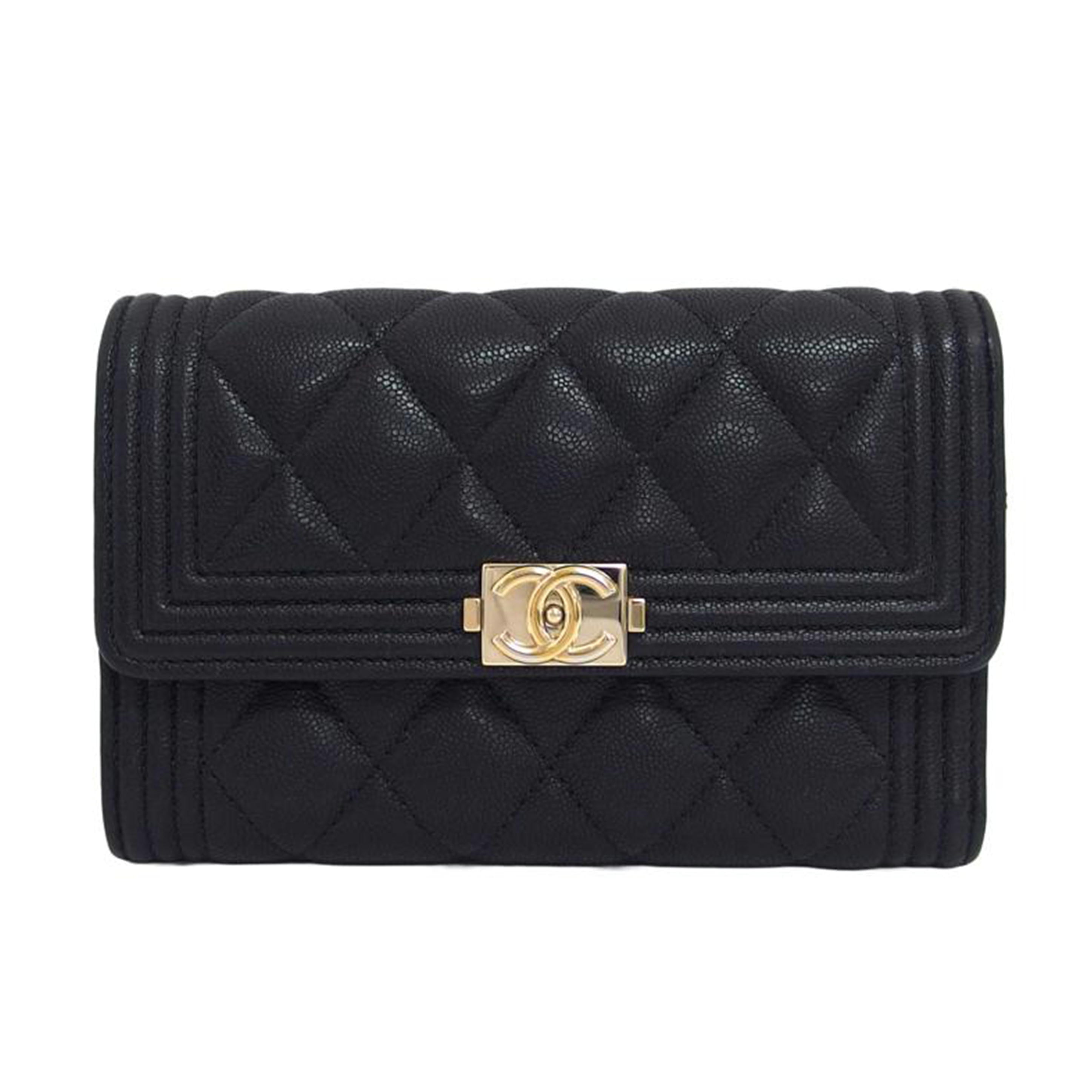 ＣＨＡＮＥＬ　 シャネル/ボーイシャネル／三つ折り財布／ブラック//301*****/ABランク/04