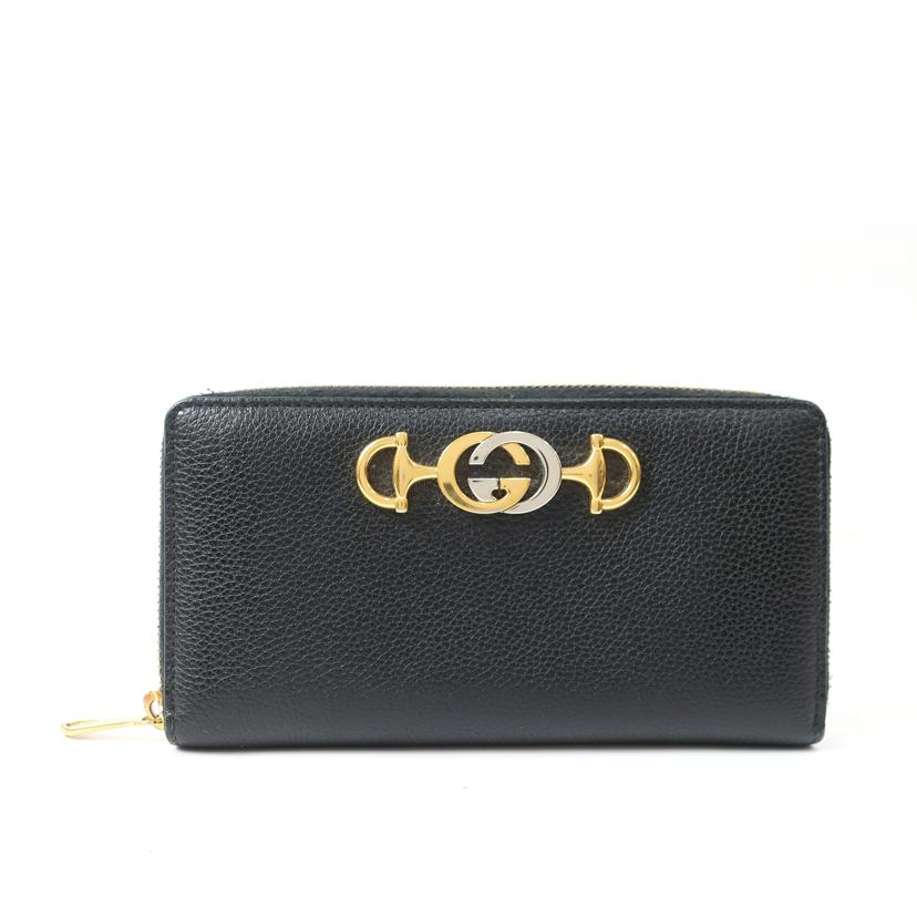 ＧＵＣＣＩ グッチ/ズゥミラウンドファスナー　長財布　ブラック/570661//Bランク/65