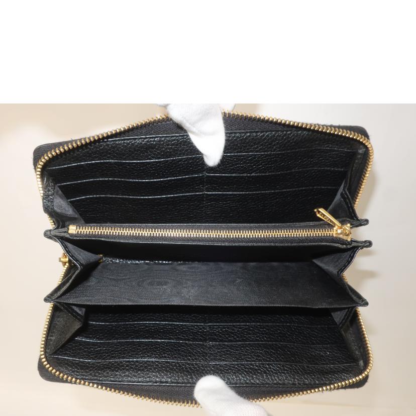 ＧＵＣＣＩ グッチ/ズゥミラウンドファスナー　長財布　ブラック/570661//Bランク/65
