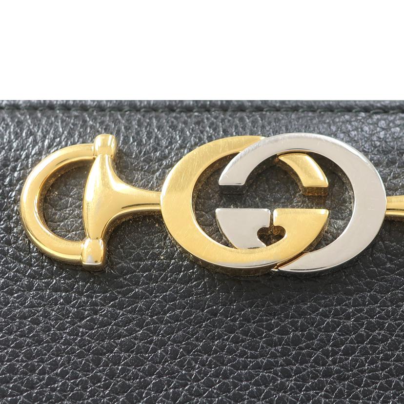 ＧＵＣＣＩ グッチ/ズゥミラウンドファスナー　長財布　ブラック/570661//Bランク/65