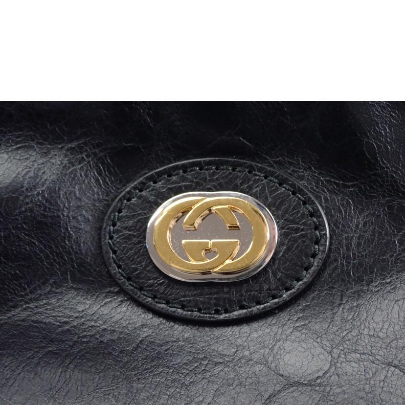 ＧＵＣＣＩ グッチ/ブラック　レザー　ミディアムバックパック　/575823//493075/Aランク/62