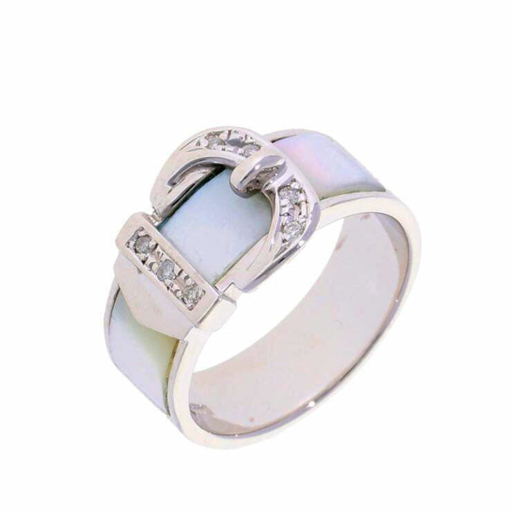 /Ｋ１８ＷＧマザーオブパールＦ０．０７リング//Aランク/75