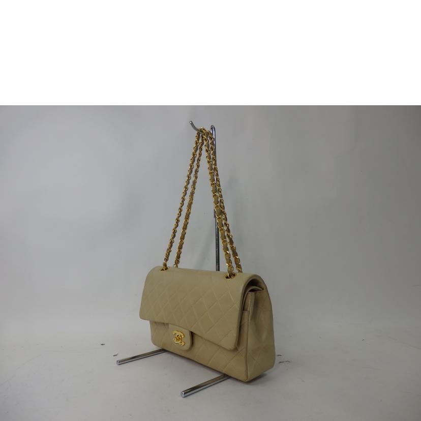 ＣＨＡＮＥＬ シャネル/ココマークＷフラップチェーンバッグ２５／ゴールド金具／ベージュ//ｼｰﾙ無し/Bランク/84