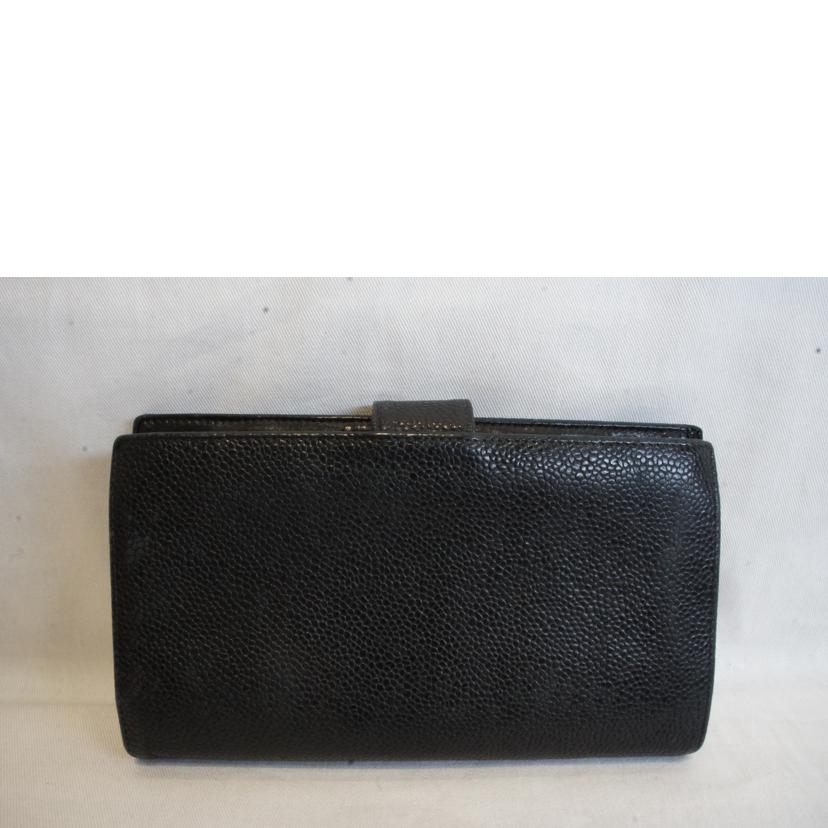 ＣＨＡＮＥＬ シャネル/キャビアスキンガマ口長財布Ｇ金具//ｼｰﾙ*/Bランク/92