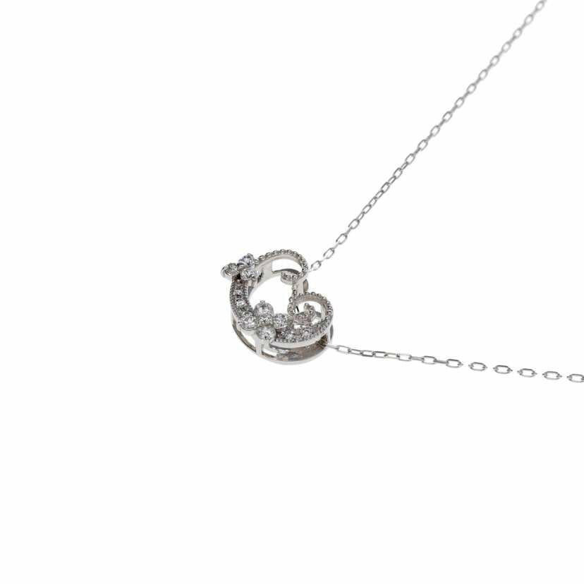 /　Ｋ１８ＷＧダイヤネックレス０．１８ｃｔ//Aランク/75